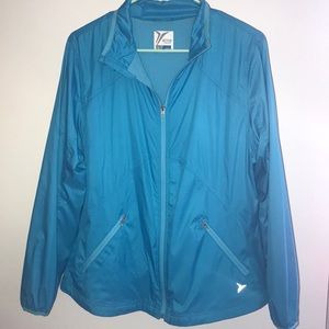 Light blue wind breaker jacket